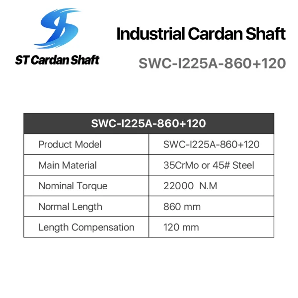Sitong Cardan Shaft SWC-I225A-860+120 u-joint 62mm ST010 - Image 3